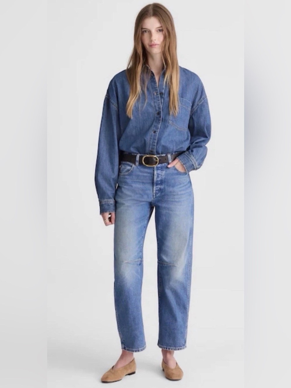 Madewell NWOT $148 Darted BARREL LEG JEANS 28